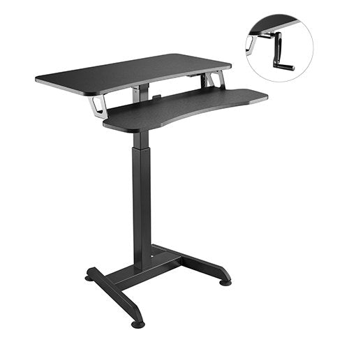 Manual Height Adjustable Sit Stand Workstation with Keyboard Tray