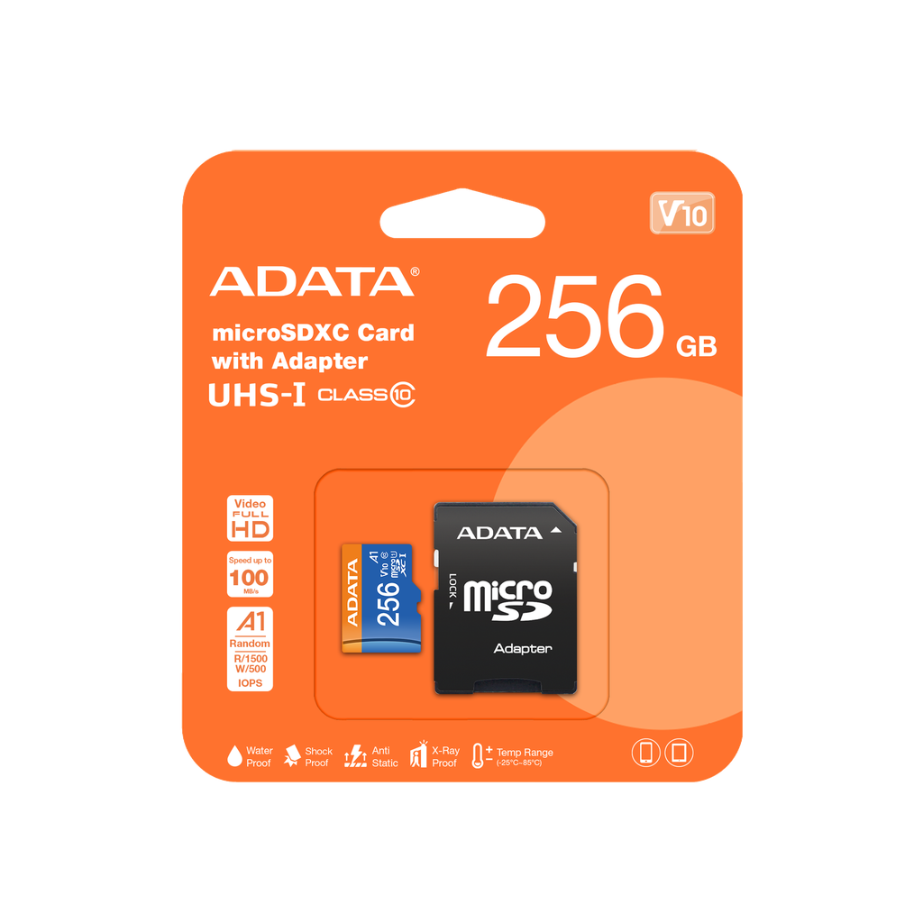 ADATA Premier 256GB micro SDXC Class 10 Memory Card with Adapter