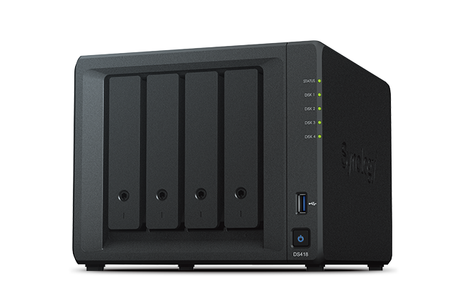 Synology DS418 4-Bay Disk Station Quad Core 1.4GHz, 2GB RAM