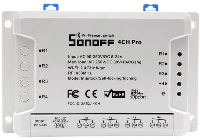 SONOFF 4-gang Wi-Fi Smart Switch with RF Control