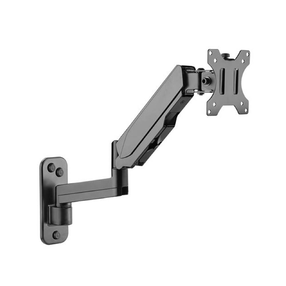 Single screen wall-mounted gas spring monitor arm