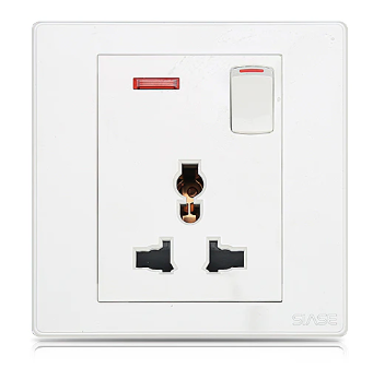 250V 1Gang 13A Switched Universal Socket with Indicator