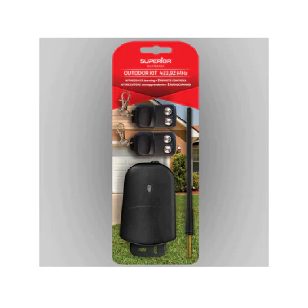 Outdoor Kit – 1 Receiver and 2 remote controls (rf 433.92 MHz)