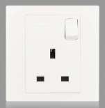 250V 1Gang 13A Switched Socket with Indicator Light Lux