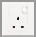 250V 1Gang 13A Switched Universal Socket with Indicator Light Lux