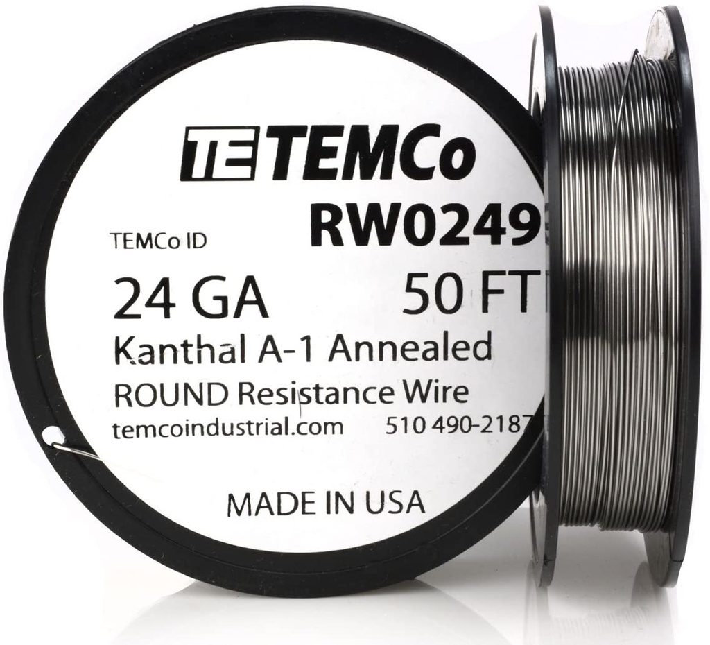 KANTHAL A1 WIRE 24 AWG RW0250 - 50 FT 1.57 OZ SERIES A-1 RESI