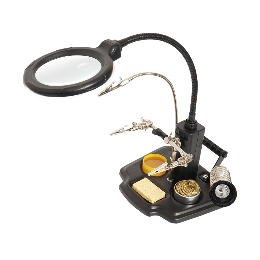 Soldering Helping Hand with LED Magnifier
