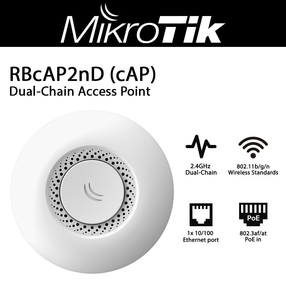 MIKROTIK Dual-Chain 2.4GHz Ceiling Mount Access Point cAP