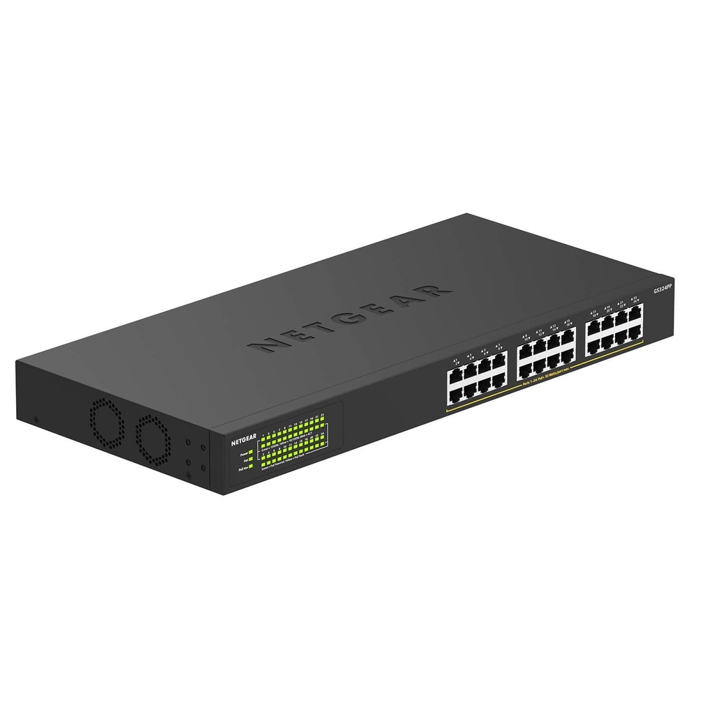 24 Port Gigabit Ethernet Unmanaged PoE+ Switch (380W)