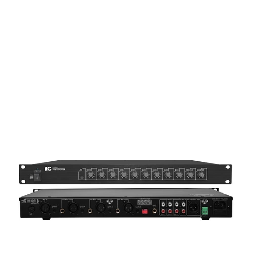 Mixer Pre-amplifier, 5 mic input, 3 aux, AC 230V and DC 24V