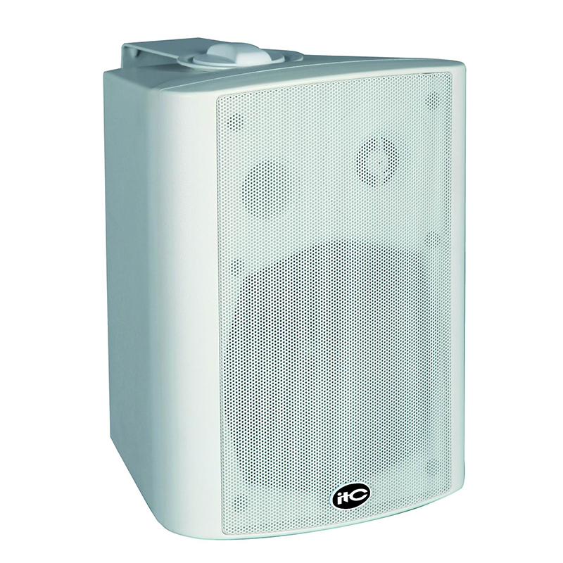 ITC RMS25W×2@8O Active Wall Mount Speaker plus 25W passive speaker, ABS body, metal grille & mounting bracket, 6"+1.5" two way, white (price by pair)