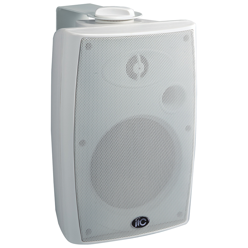 ITC 6"+1.5" Two way wall mounted speaker, 5W-10W-20W-40W@100V+8ohm, ABS body, metal grille, metal brackett, white