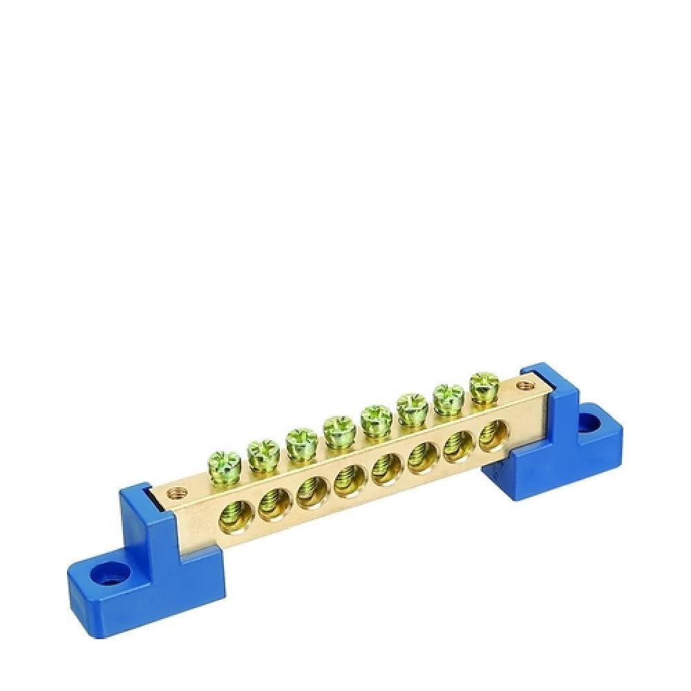 8 Pole Brass Neutral link Teminal with ABS Support (Copper section:6*9-8)