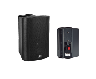 6"+1.5" Two way wall mounted speaker, 5W-10W-20W-40W@100V+8ohm, ABS body, metal grille, metal bracket, black