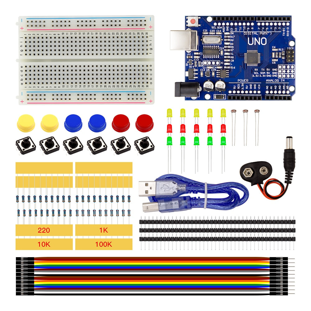 New UNO R3 kit breadboard LED jumper button, Available for Arduino