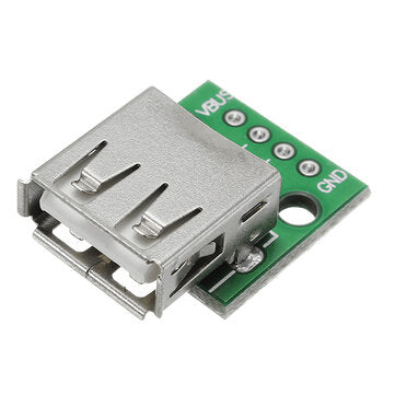 USB 2.0 Female Soldering Module to DIP 2.54mm Pin 4P Adapter Board