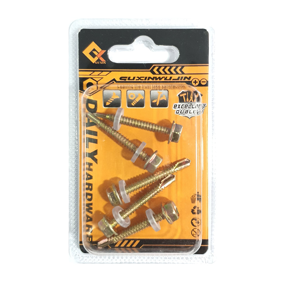 Hexagonal drill screw with rubber pad 5.5x25