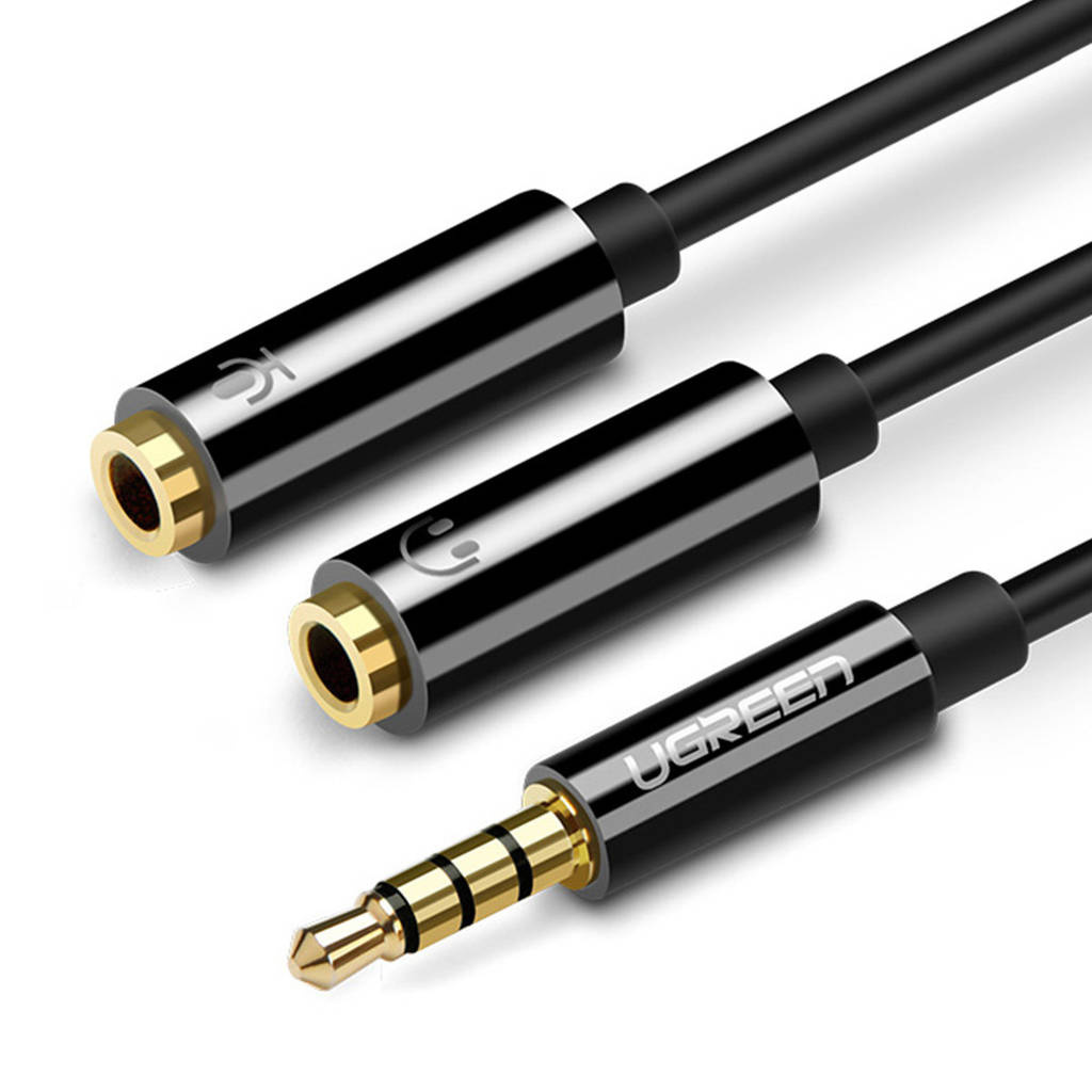 UGREEN 3.5mm male to 2 Female Audio Cable ABS Case (Black)