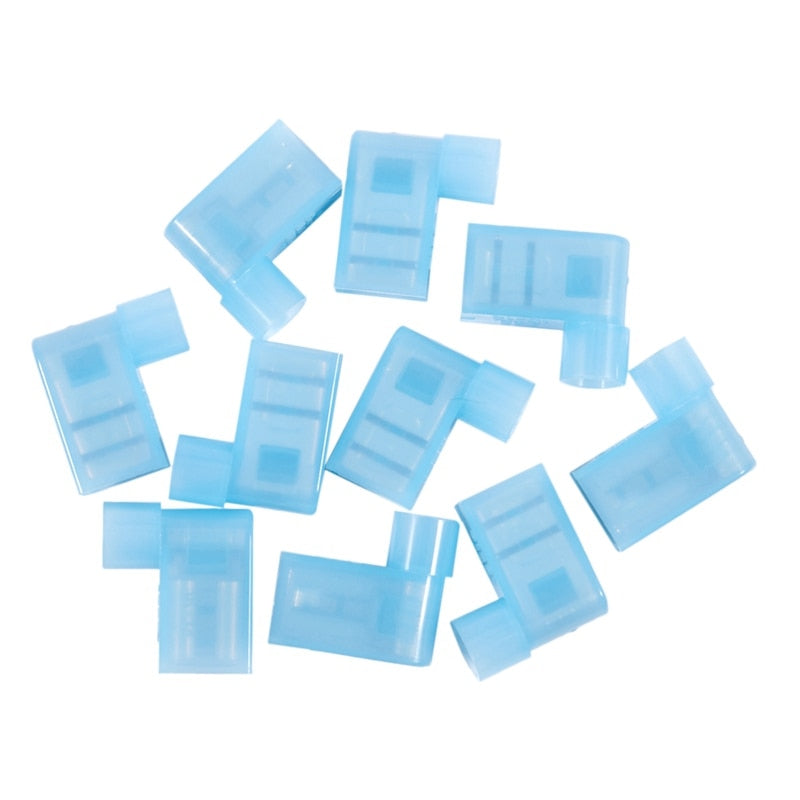 L Shape Female Blue Insulated Cable Lugs Spade Flag Type 2.5mm FLDNY2 (100 pcs Bag)