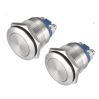 22mm x 19mm Waterproof Stainless Steel Round Metal Resetable Type of Momentary Push botton