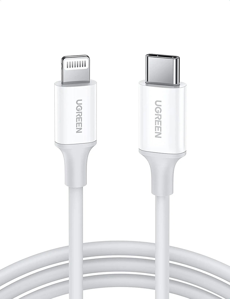 UGREEN USB-C to Lightning M/M Cable Rubber Shell 2m (White)
