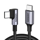 UGREEN USB-C to Angled USB 2.0 C M/M Round Cable Aluminum Shell Nickel Plating 2m (Gray Black)