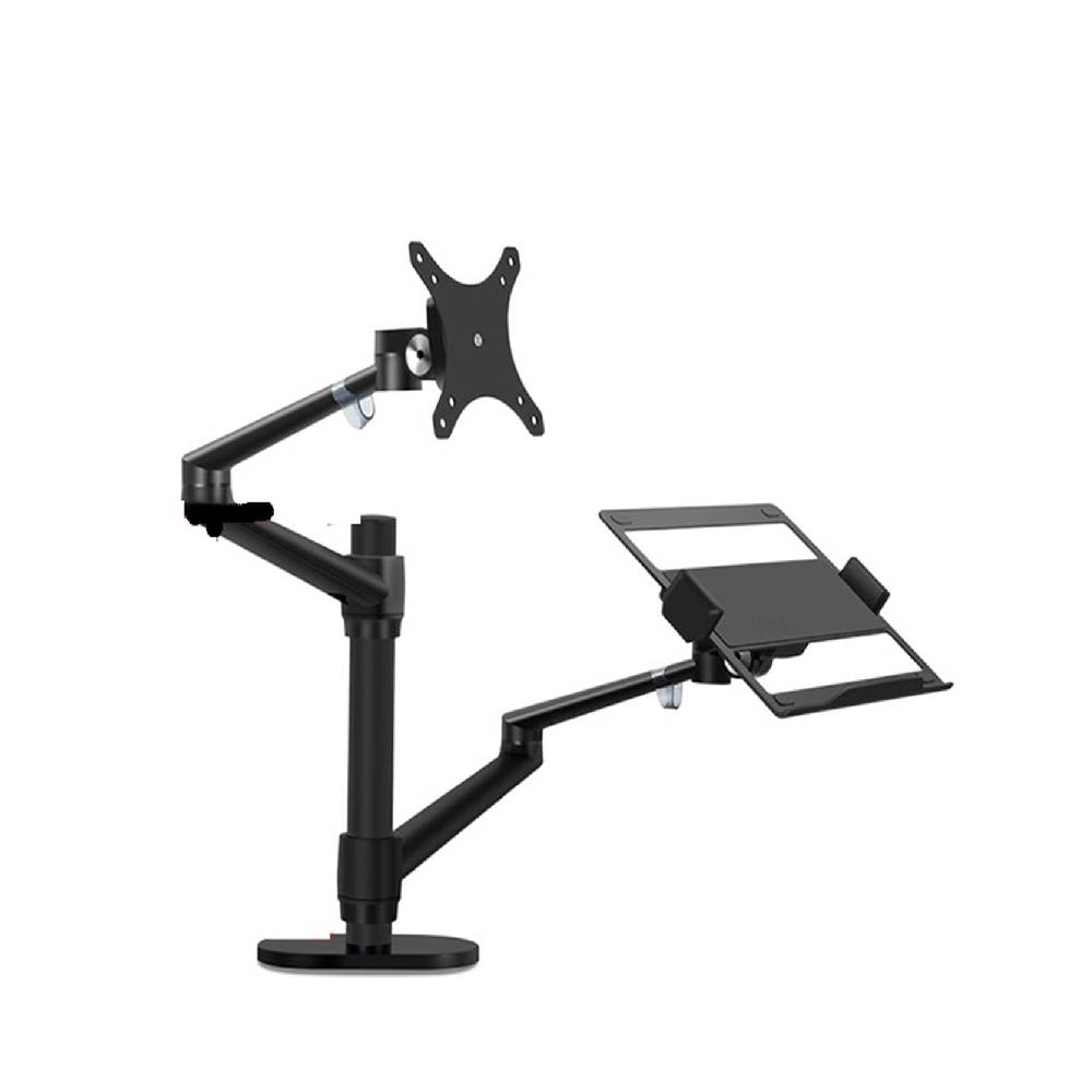 Alumunium Height Adjustable Desktop Dual Arm 17-32" With 17" Laptop Holder Stand