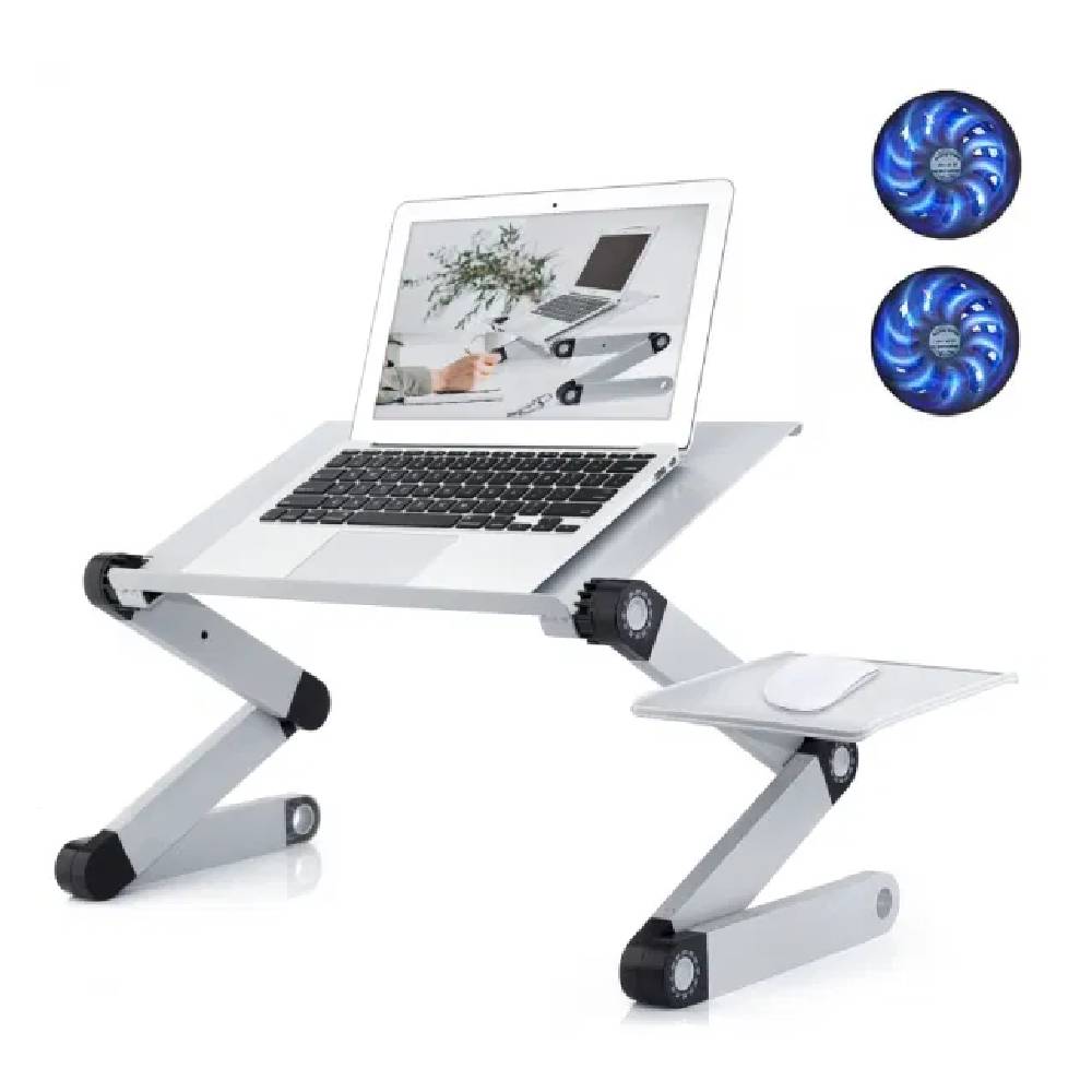 RAINBEAN Adjustable Laptop Desk with Mouse Pad And 2 CPU Cooling USB Fans for Bed