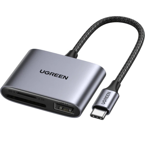 UGREEN USB-C to SD/TF + USB 2.0 Memory Card Reader