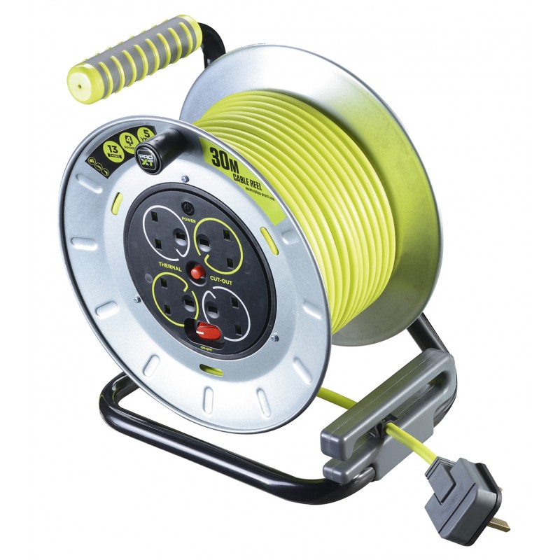 Masterplug Pro-XT 4 Socket Case Extension Cable Reel – 30M