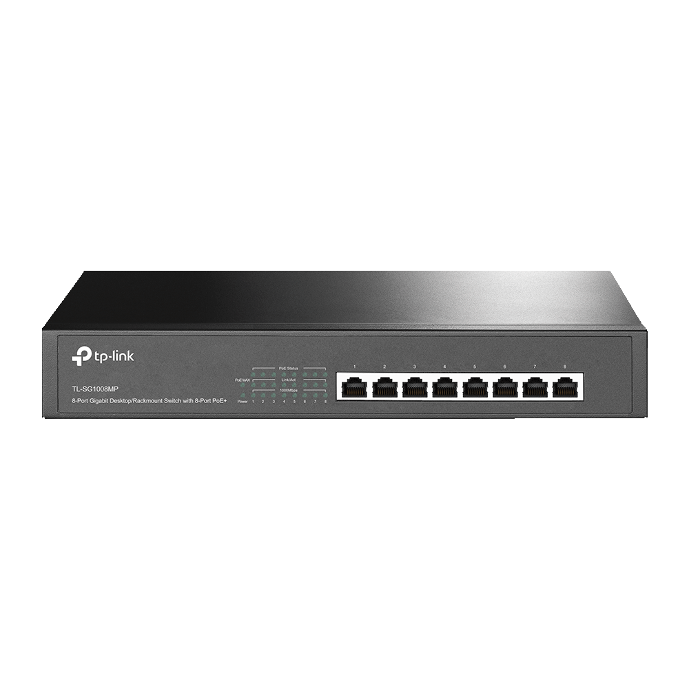 TP-Link 8-Port Gigabit Desktop/Rackmount Switch with 8-Port PoE+ TL-SG1008MP