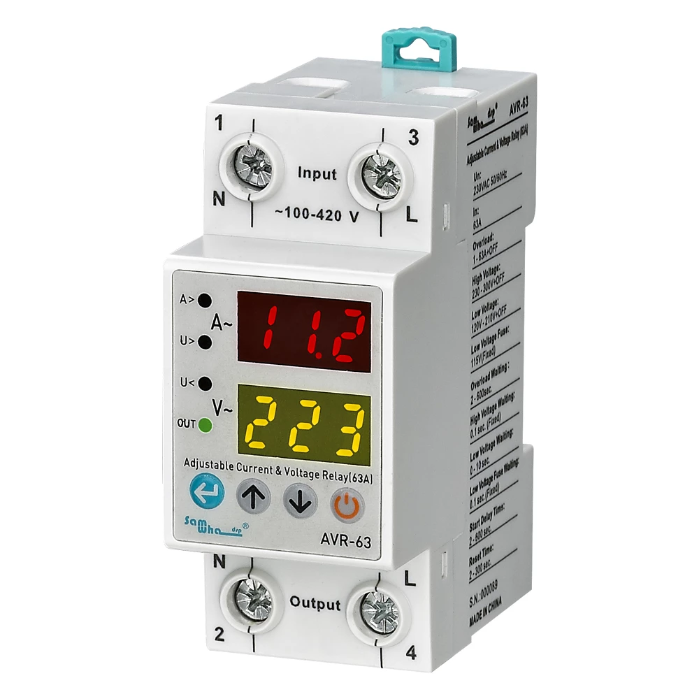 AVR-XX Dual Display Adjustable Voltage and Over-current Protection Relay 40A