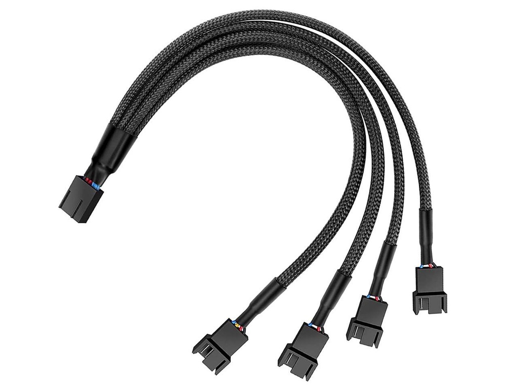 PWM Fan Splitter Cable Hub 1 to 4 Power adapter