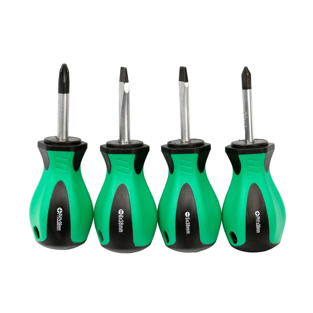 Terminator Screw Driver Set 4 Pcs, 2 Pcs Slotted (-) & 2 Pcs Phillips (+)