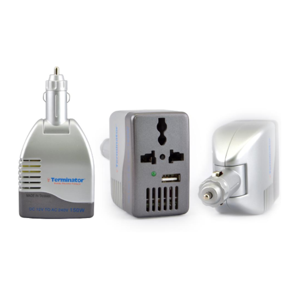 "Terminator Power Inverter With USB Output 12V-DC To 240V-AC charger 150W (Taiwan)
"