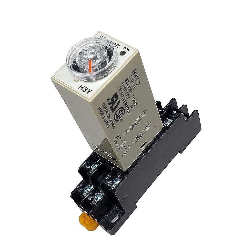 H3Y-2 AC 220V Delay Timer Time Relay Switch 0 - 30 Seconds Adjustable 5A Without Base Socket