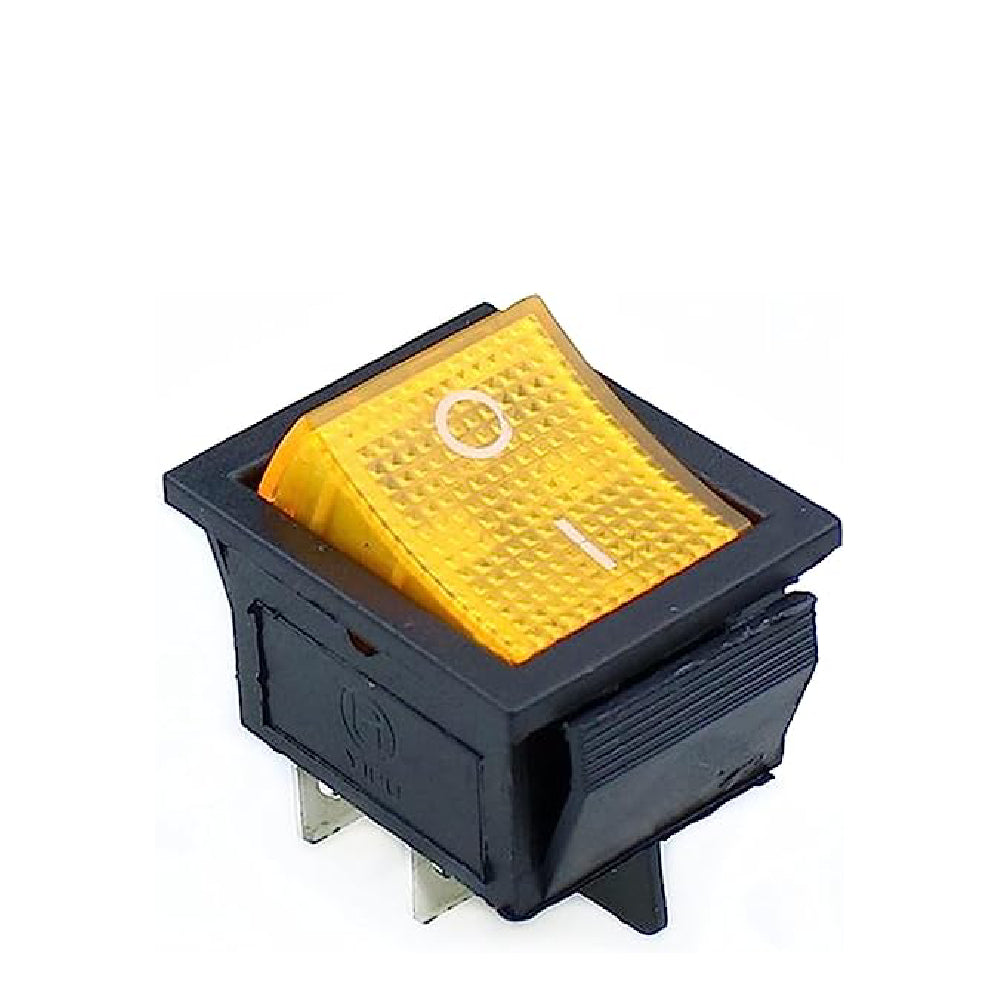 KCD4 Rocker Switch 6 Pins 16A 250V Yellow