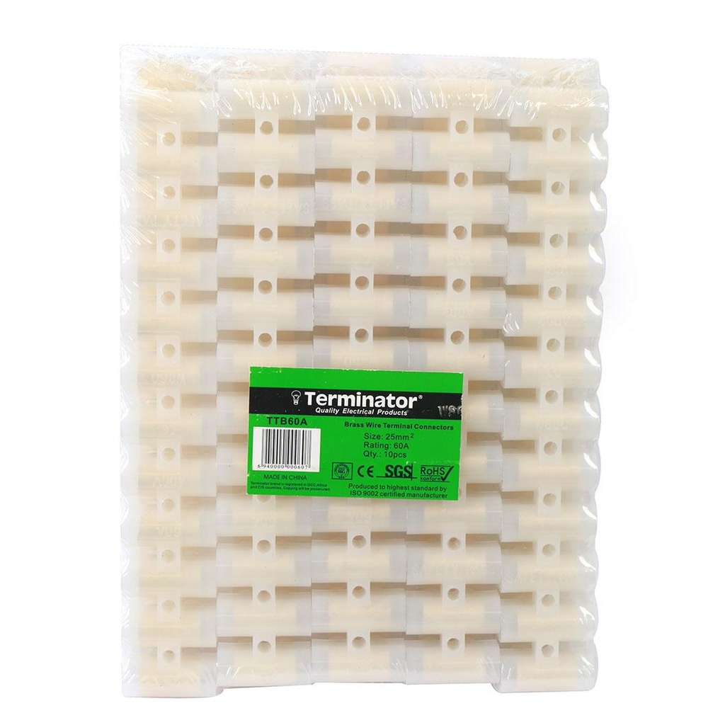 Terminal Connector Blocks 60A (25mm12 Terminals Per Strip x 10 Strips)