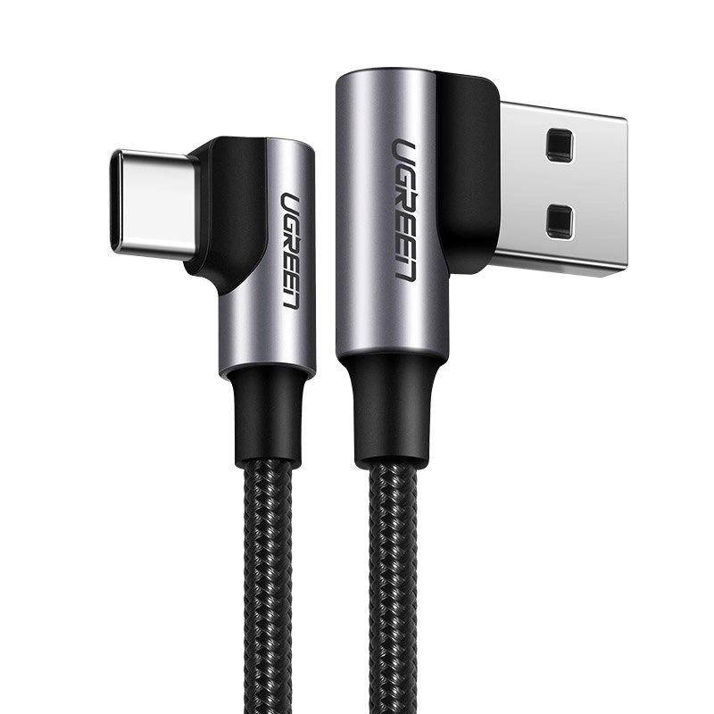 UGREEN Right Angle USB-A to USB-C Cable 2m (Space Gray)