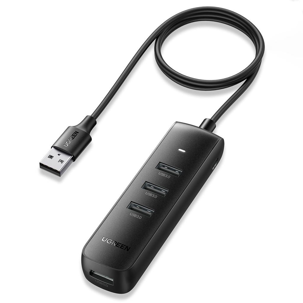 UGREEN USB 3.0 A 4 Ports HUB with USB-C Power Port 1m (Black)