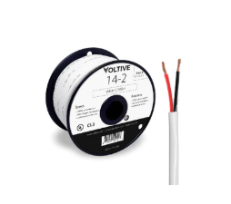 Speaker Cable 2x14AWG OD7.0MM(2x44/0.245)X2C+Rip Cord White (Hollow Twisted) 150M/Roll