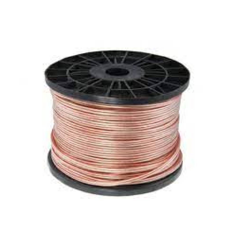 Speaker Wire (Flat Transparent) 20AWG 2x0.5mm2 OD3.0X6.2{(100/0.08OFC)+100/0.08TC} 100m/roll