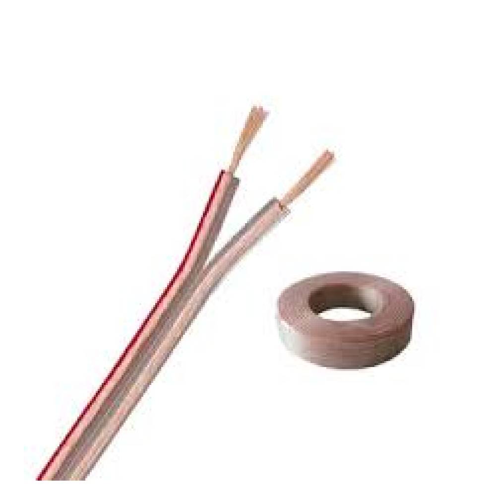 Speaker Wire (Flat Transparent)18AWG 2x0.8mm2 OD3.2X6.6{(150/0.08OFC)+150/0.08TC} 100m/roll