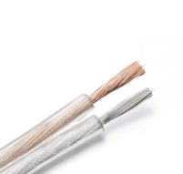 Speaker Wire (Flat Transparent)14AWG 2x2.0mm2 OD4.8X9.8{(400/0.08OFC+400/0.08TC}} 100M/roll