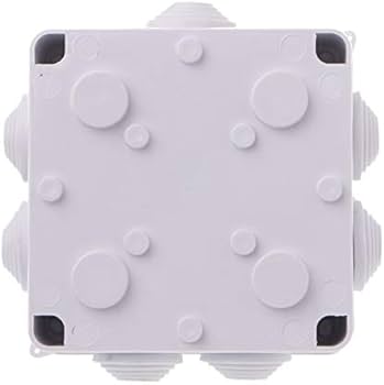 100x100x70mm IP65 Waterproof Electrical Junction Square Box, 9 Holes - 25mm