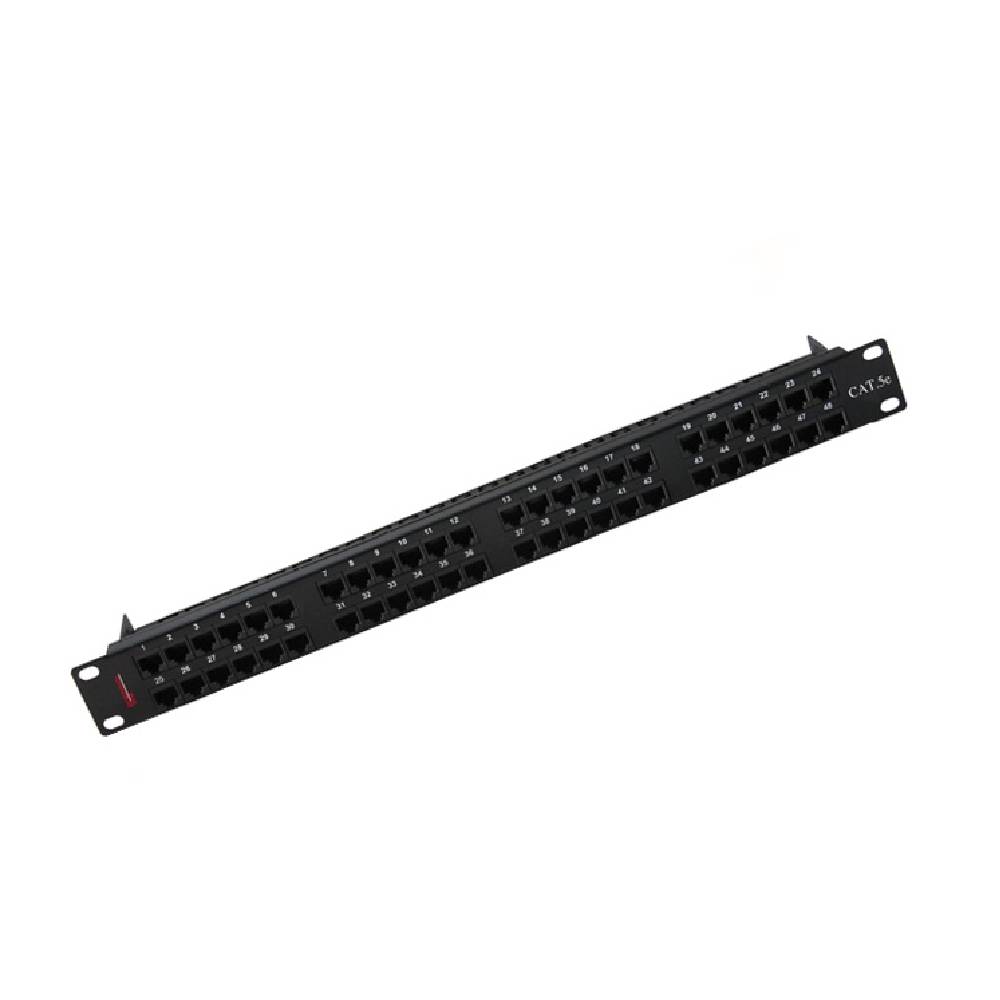Premium-Line Category 5e 1U 48 port Patch Panel with two Cable management Bar