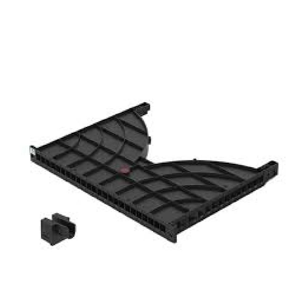 ABS Cable Management Tray, 24 perforated channels, Size: 482x352x42mm, Ports: 24-port 1U. Port Size 44.45MM