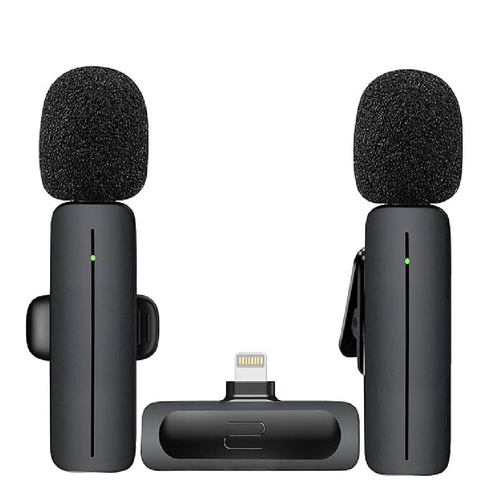 2 Pack Wireless Lavalier Lapel Microphone, Professional Recording Mini Mic 2.4G Ultra-Low Delay Plug-Play