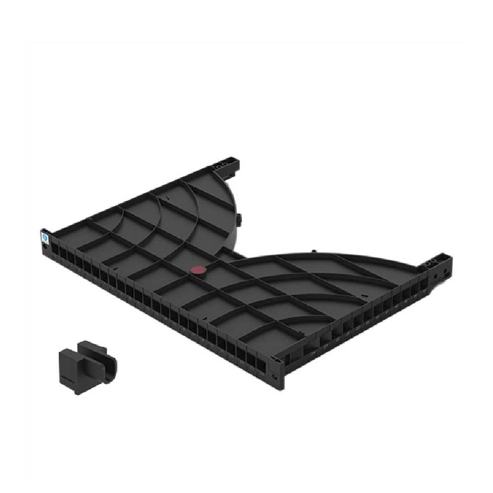 ABS Cable Management Tray, 24 perforated channels, Size: 482x672x42mm, Ports: 24-port 1U. Port Size 44.45MM