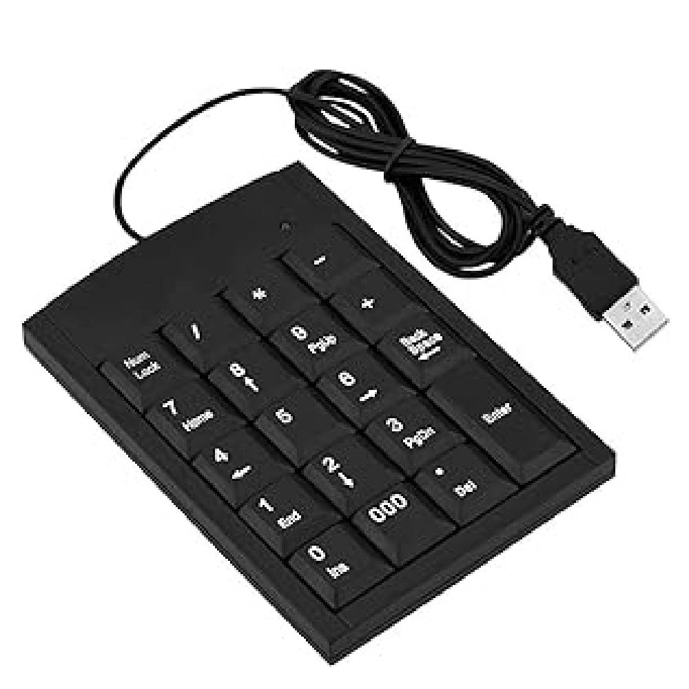 USB Number Pad Numpad Numeric Keypad 19 Keys Keyboard - Black
